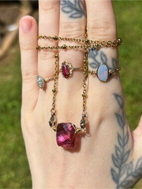 Pink topaz interchangeable necklace